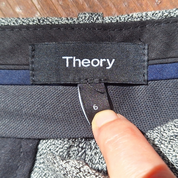 Theory Helentra Linen Crepe Cropped Wide Legged Trousers Cropped Ladies 6 USA - Picture 4 of 6